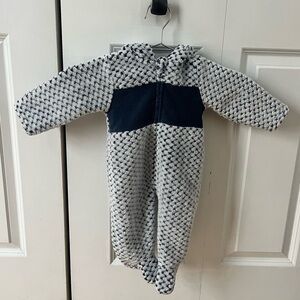 Cozy Fleece Blue and White Onesie
